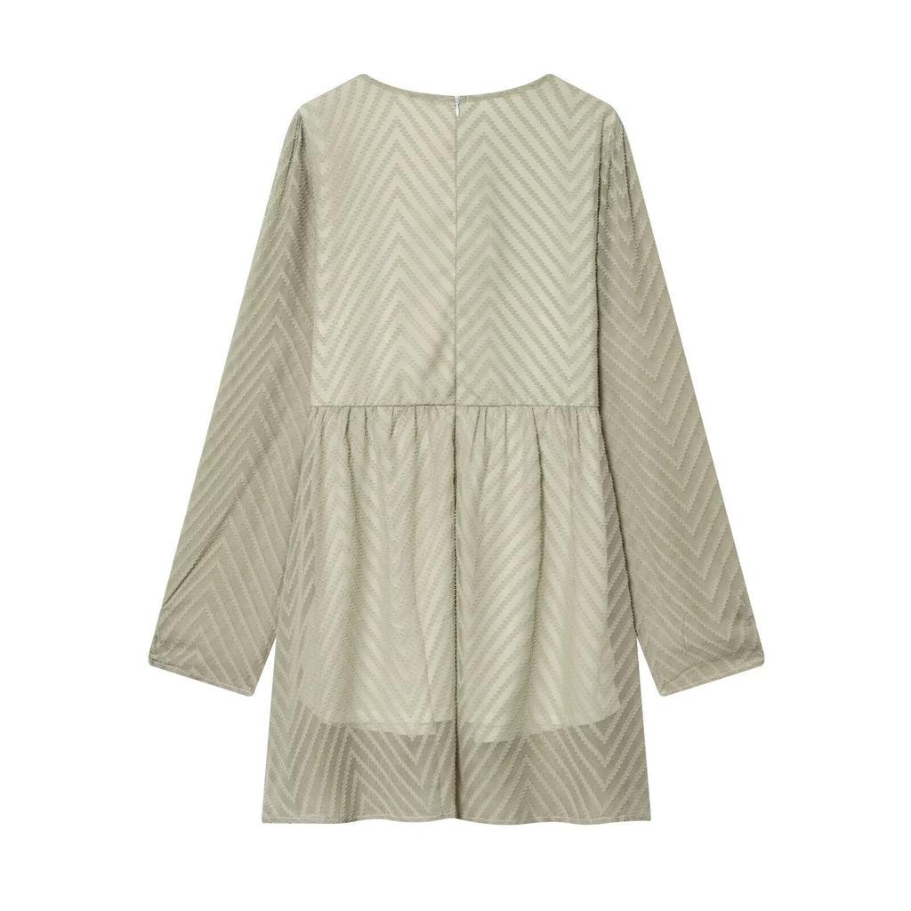Women Clothing Gentle Wild Loose Casual Long Sleeves Dress