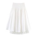 Women Wear Pleated Skirt Women High Waist A line Slimming Elegant Elastic Draping Long Skirt