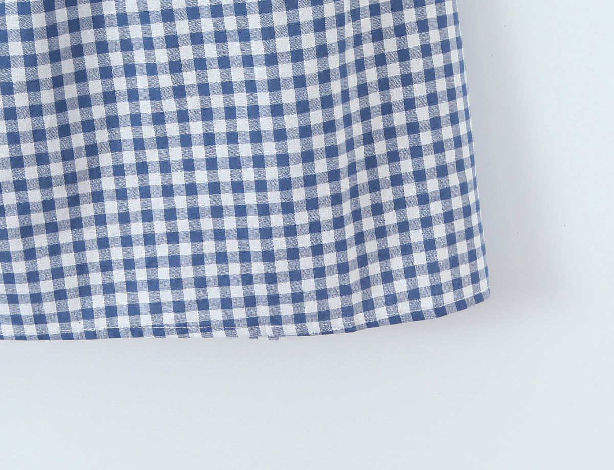 Women French Plaid Sweet Cute Bow Bandage Halterneck off Shoulder Tight Waist Slim Short Dress