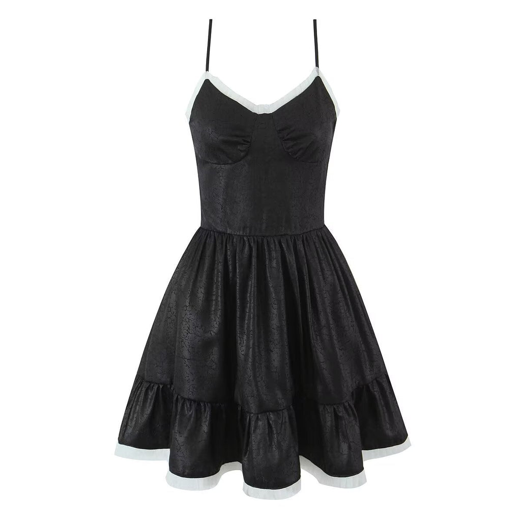 Black Sleeveless Dress Women Summer Design Waist Slimming Cocktail Dress