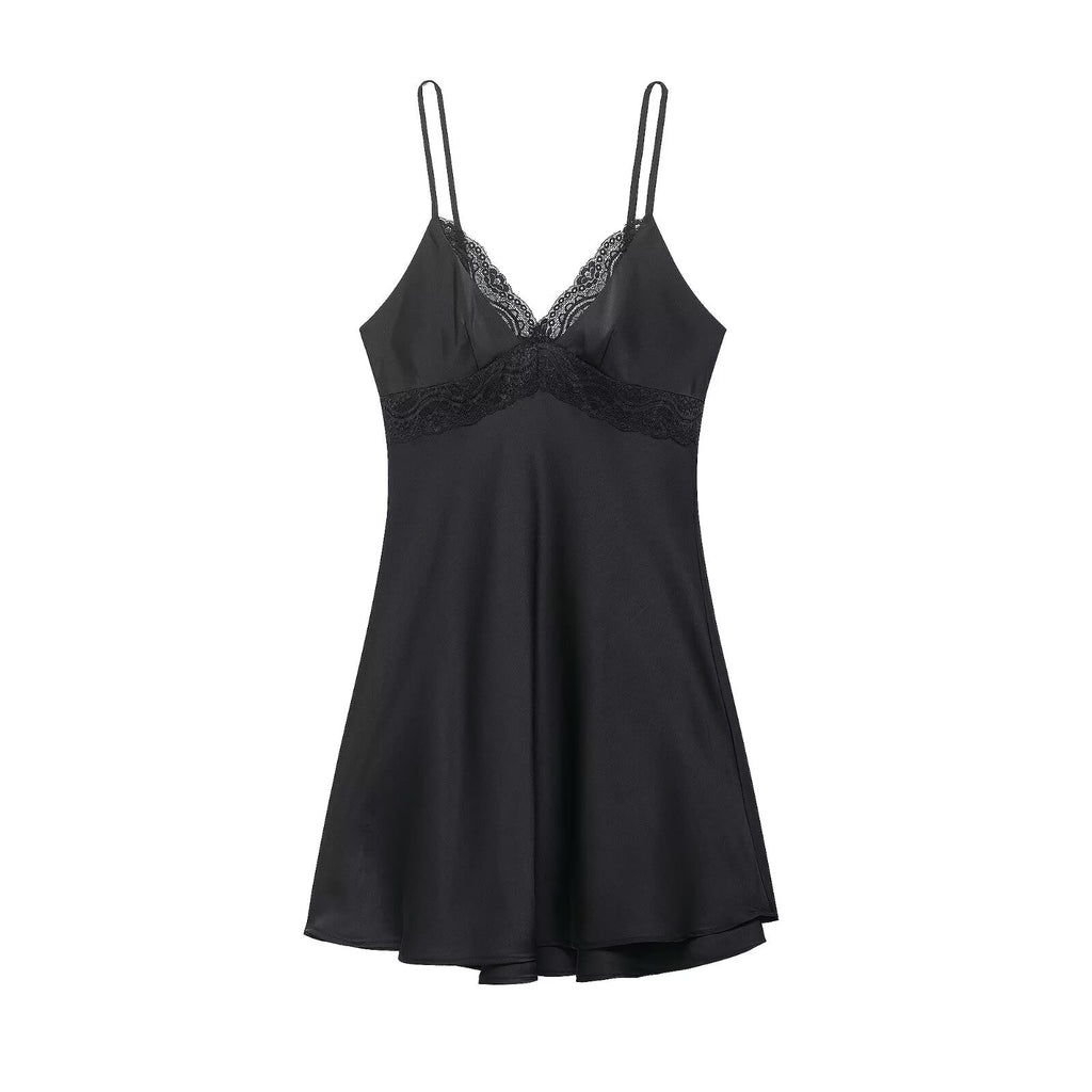Spring Women Clothing Trend Short Lace Strap Dress
