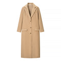 Women Clothing Spring Office Collared Slim Fit Long Cut Coat