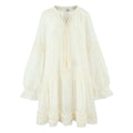 Summer Women Clothing French Gentle Fresh Cute Youth Looking Stringy Selvedge Flare Sleeve Fairy Temperamental Short Dress
