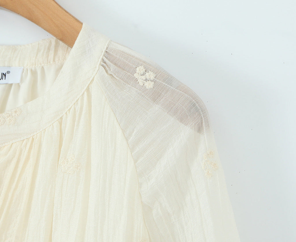 Summer Women Clothing French Gentle Fresh Cute Youth Looking Stringy Selvedge Flare Sleeve Fairy Temperamental Short Dress