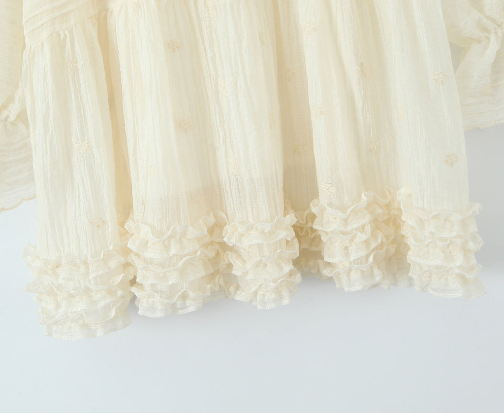 Summer Women Clothing French Gentle Fresh Cute Youth Looking Stringy Selvedge Flare Sleeve Fairy Temperamental Short Dress