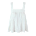 White Lace Sleeveless Shirt Trousers Women Summer Design French Shirt Wide Leg Pants Sets