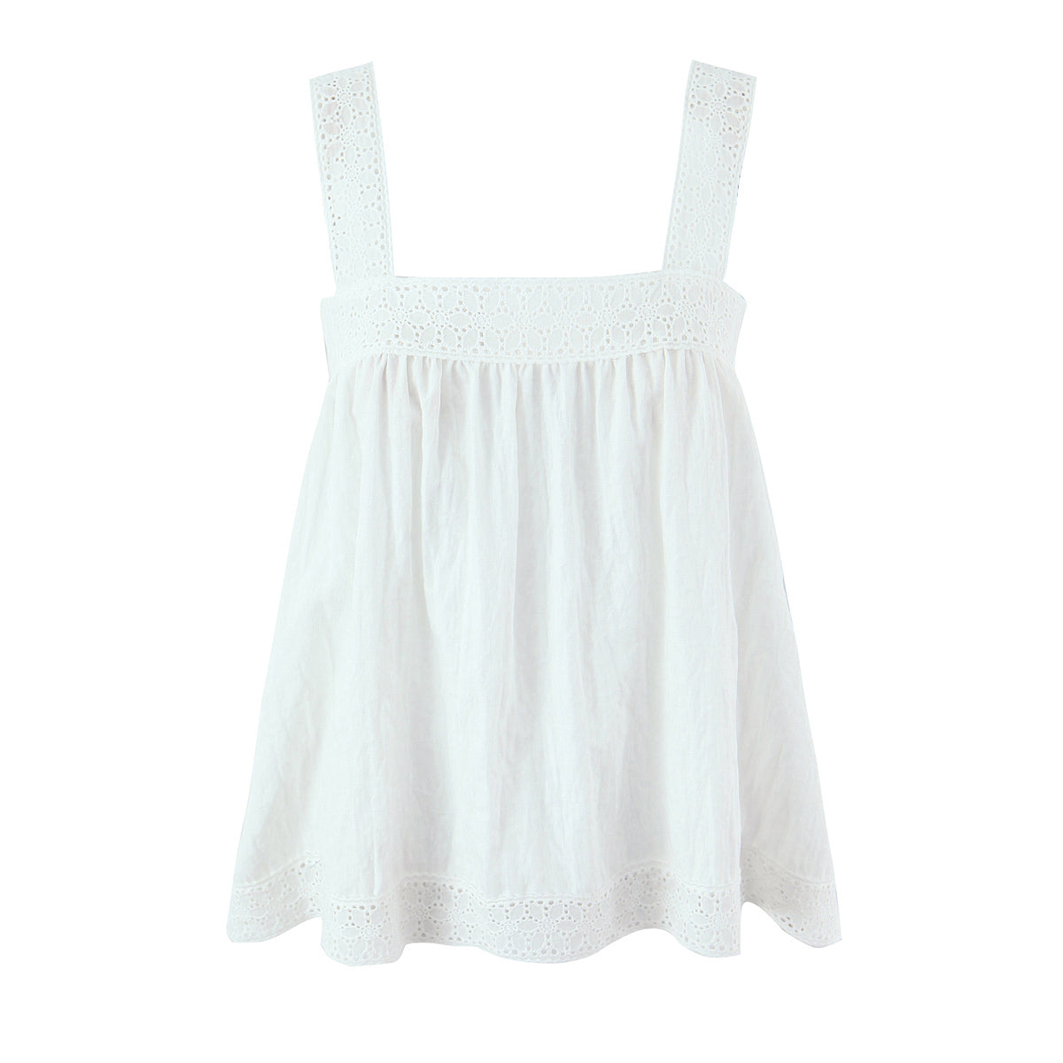 White Lace Sleeveless Shirt Trousers Women Summer Design French Shirt Wide Leg Pants Sets