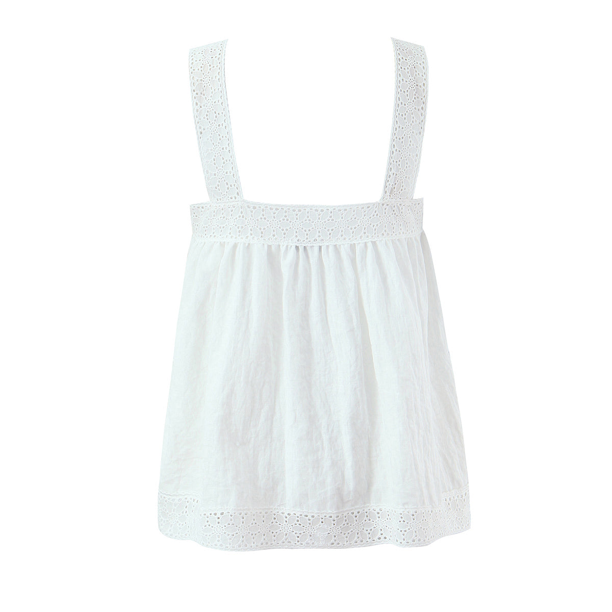 White Lace Sleeveless Shirt Trousers Women Summer Design French Shirt Wide Leg Pants Sets