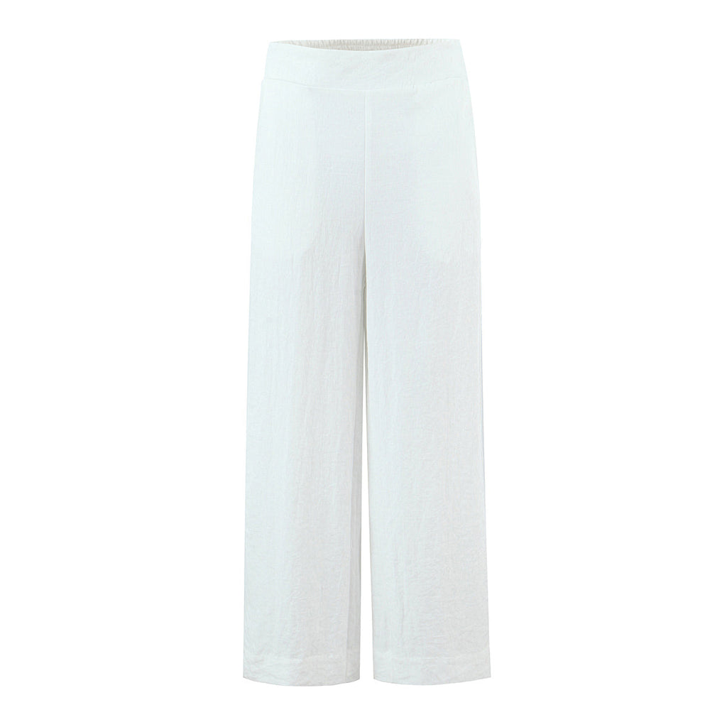 White Lace Sleeveless Shirt Trousers Women Summer Design French Shirt Wide Leg Pants Sets