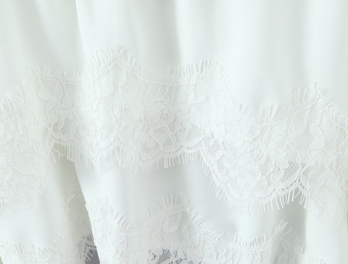 Women Clothing Autumn French Design Lace Decorative Dress