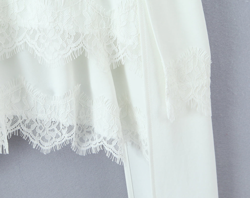 Women Clothing Autumn French Design Lace Decorative Dress