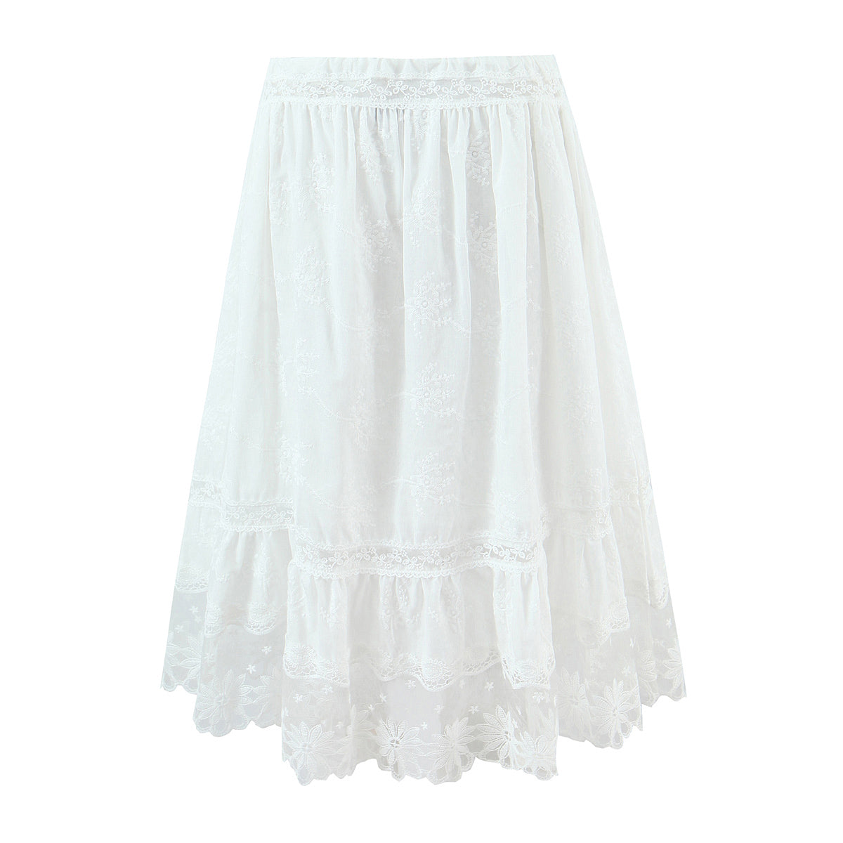 Women Holiday French Lace Overall Skirt Set