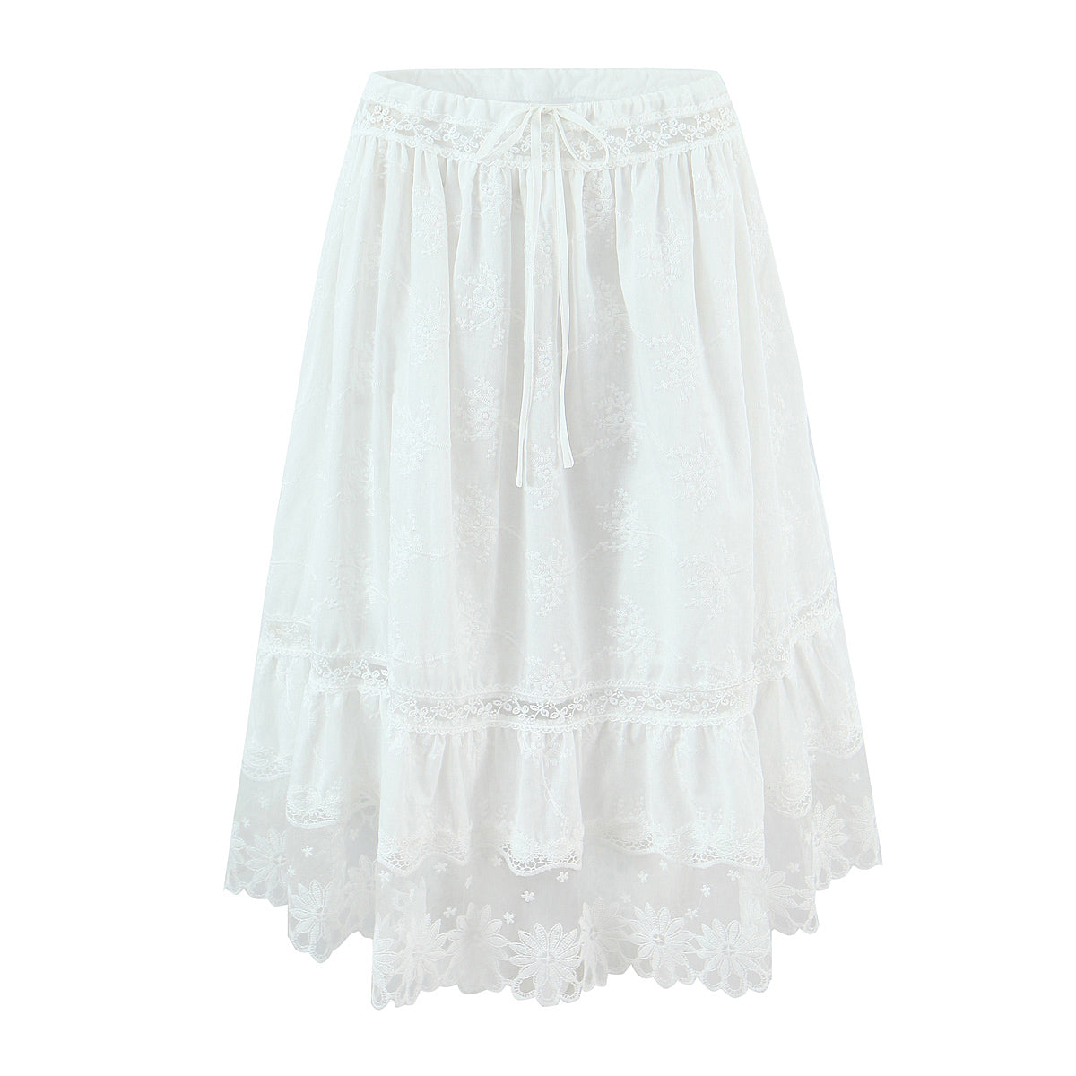 Women Holiday French Lace Overall Skirt Set