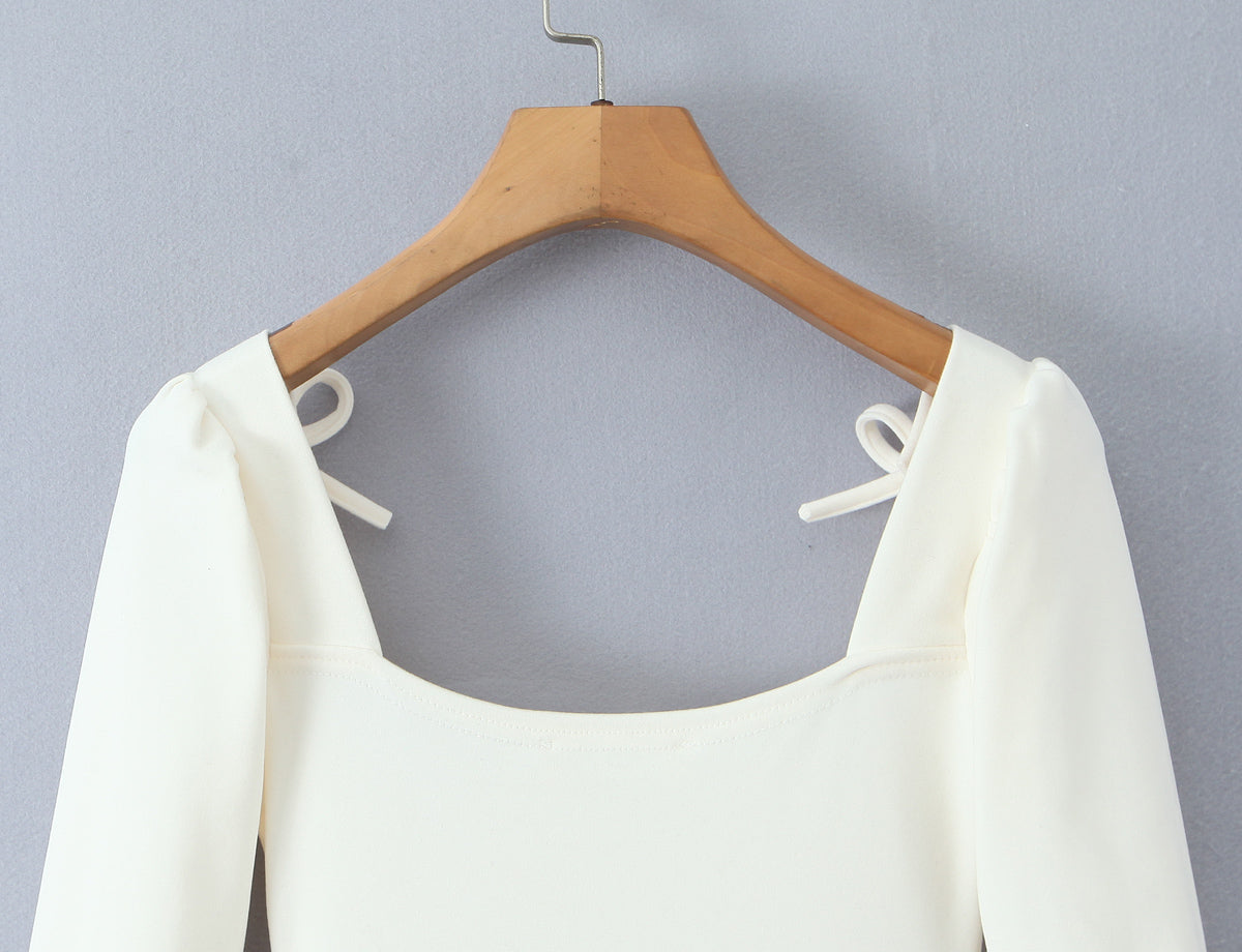 Women Long Sleeve Slim Fit Slimming Short Dress
