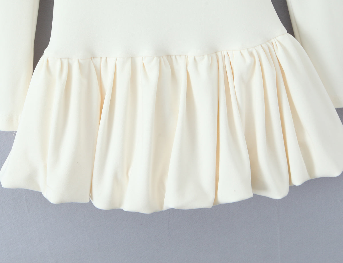 Women Long Sleeve Slim Fit Slimming Short Dress