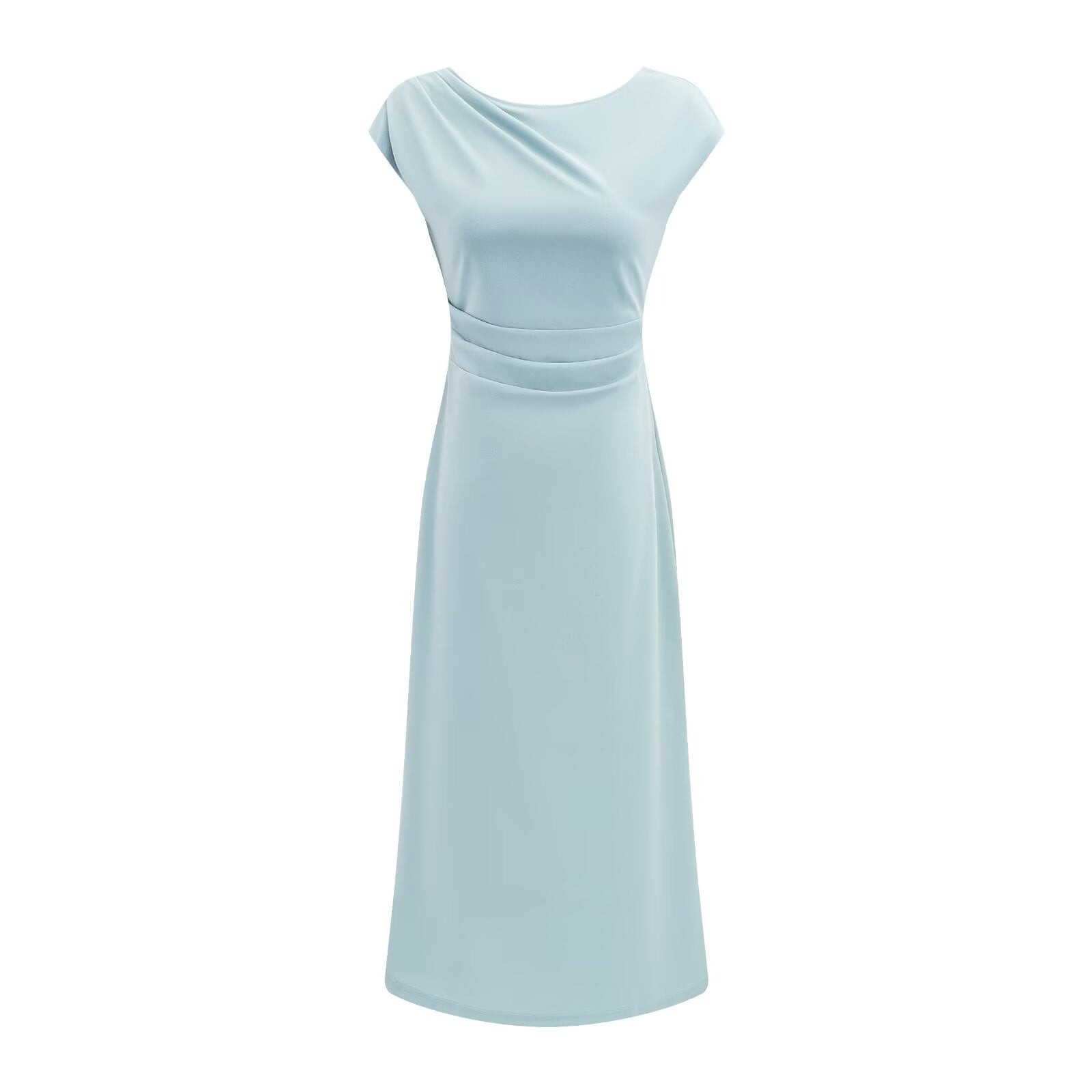 Lightly Mature Cinched Sleeveless Dress Women Simple Graceful Slim-Fit Design Slimming Chic Maxi Dress
