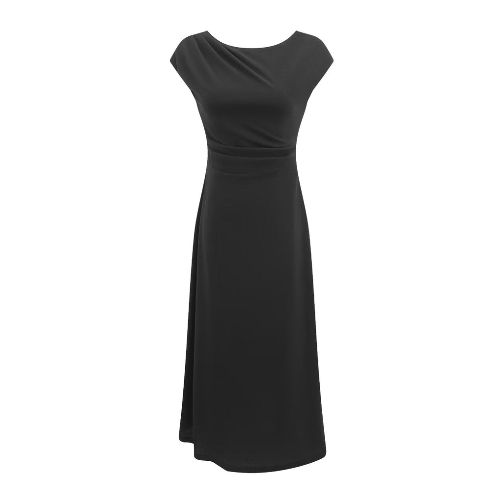 Lightly Mature Cinched Sleeveless Dress Women Simple Graceful Slim-Fit Design Slimming Chic Maxi Dress