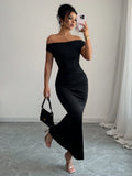 Autumn Winter off the Shoulder off Neck Dress Sexy Elegant Dress Evening Dress Women Clothing