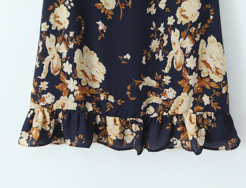 Women Printed Wooden Ear Slim Fit Slimming Spaghetti Straps Dress