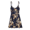 Women Printed Wooden Ear Slim Fit Slimming Spaghetti Straps Dress