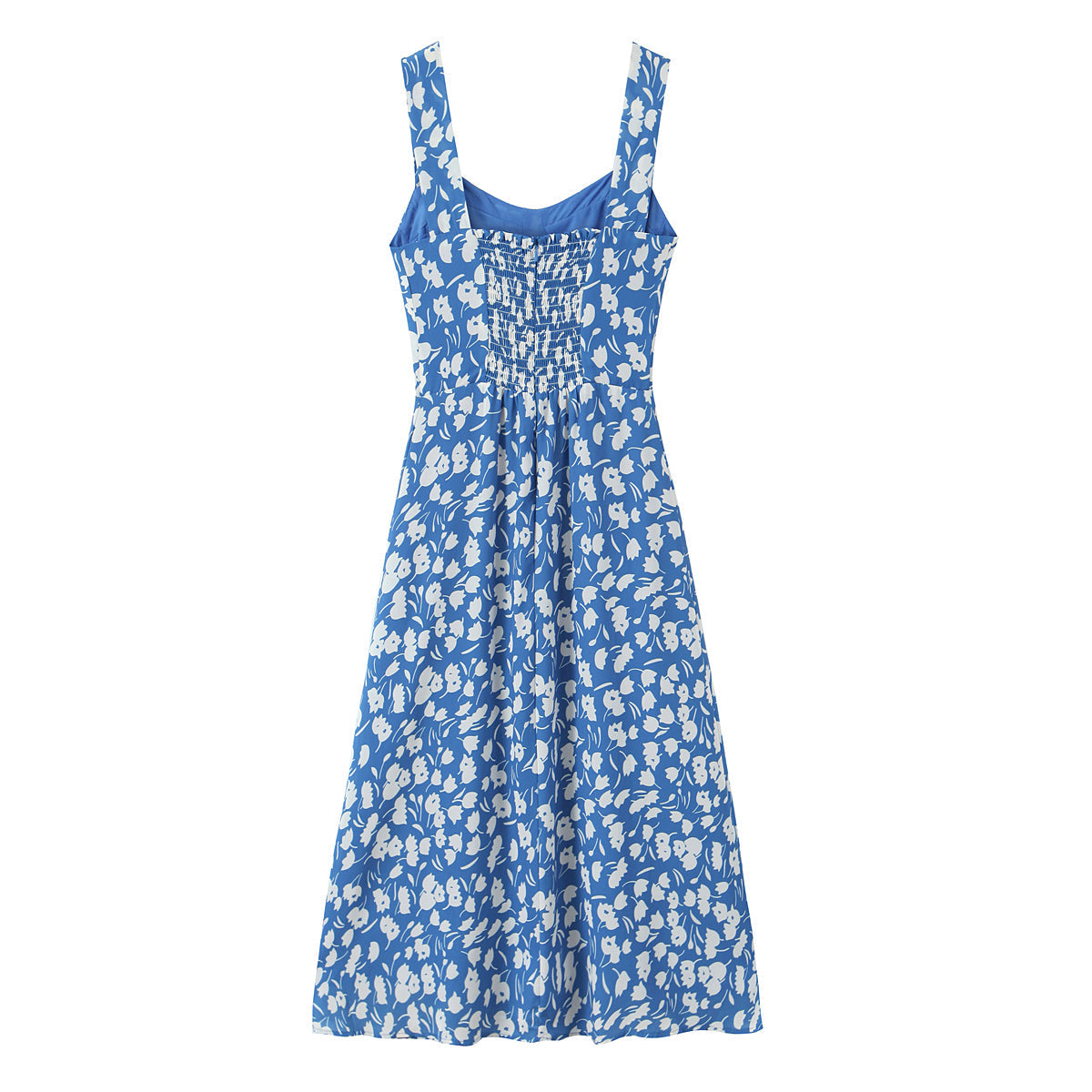 Women Summer Pastoral Printed Mini Dress A line Short Skirt Lace up Slim Chiffon Cami Dress