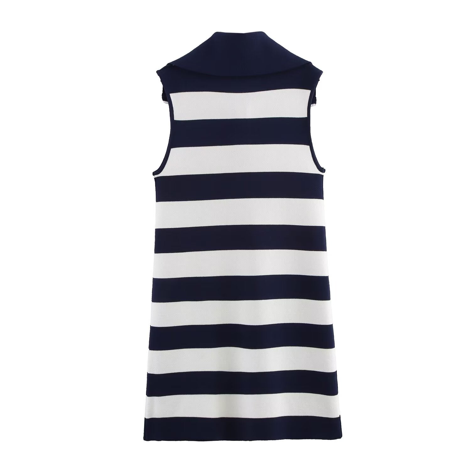 Women Clothing Summer Half Open Zipper Large Collared Dress