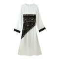 Women Clothing Summer Personalized Lace Stitching Tied Maxi Dress