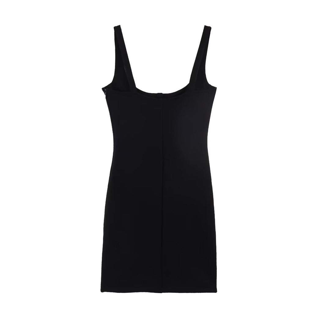 Women Clothing Solid Color Strap Short Dress