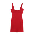 Women Clothing Solid Color Strap Short Dress