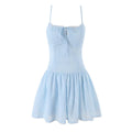 Spring Korean White Embroidered Strap Dress Women Spring A line Dress