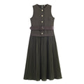 Women Clothing with Belt Stitching Dress