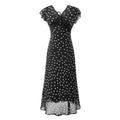 Summer Atmosphere Lace Stitching Vacation Floral Dress Flying Sleeves Slim Dress