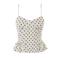 Sexy Polka Dot Brace Top Elegant Slim Fit Bandage Dress Lotus Leaf Skirt Sexy Two Piece Set for Women