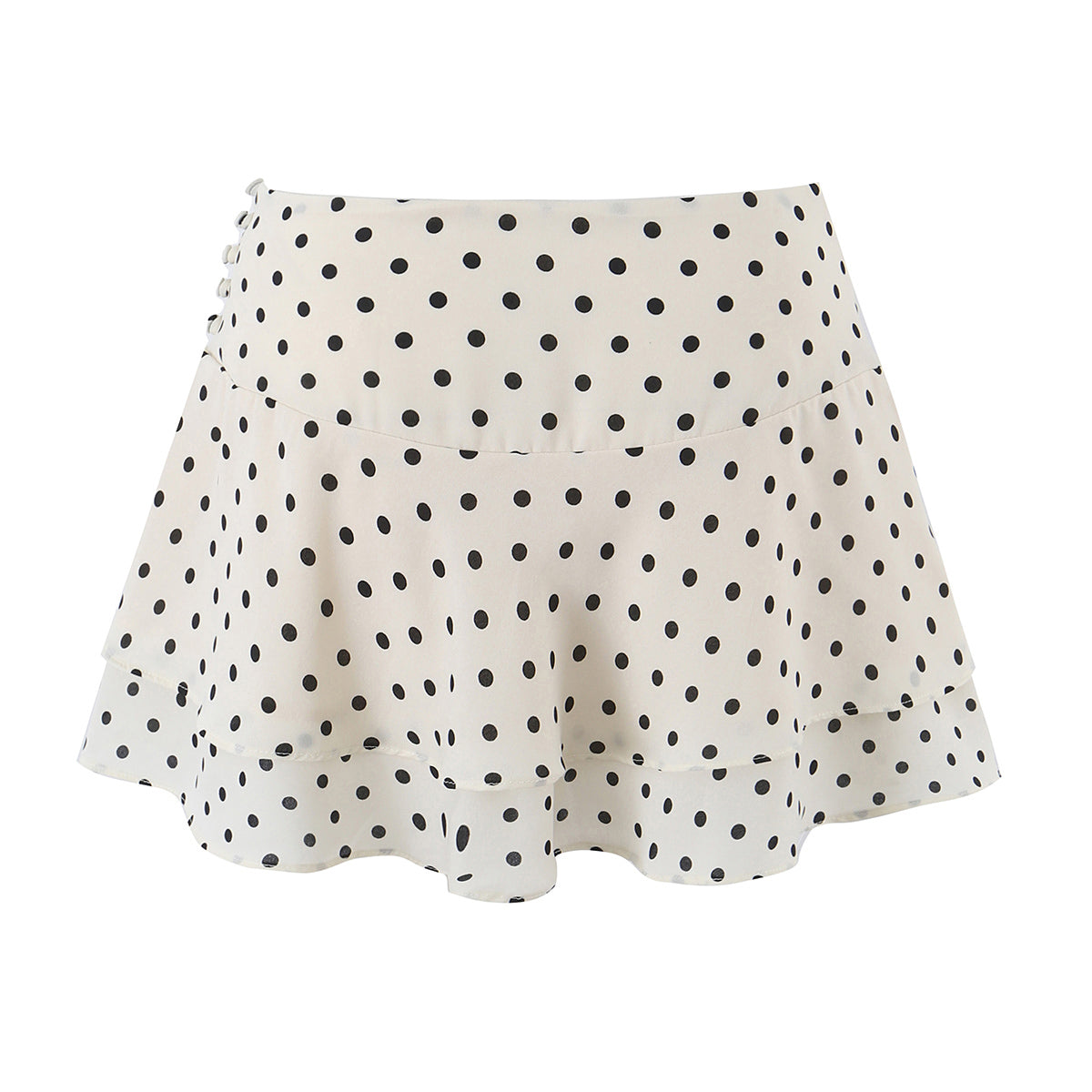 Sexy Polka Dot Brace Top Elegant Slim Fit Bandage Dress Lotus Leaf Skirt Sexy Two Piece Set for Women