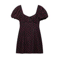 Summer French Retro Dots Puff Sleeve Square Neck Cinched Slimming Dress
