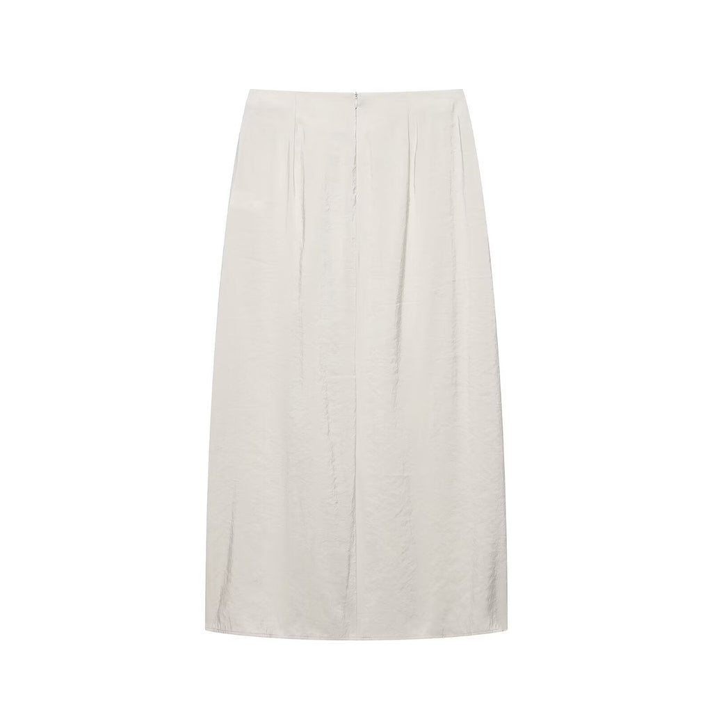 Women Clothing Summer Elegant Pleated Bow Tie Wrapping Towel Midi Skirts