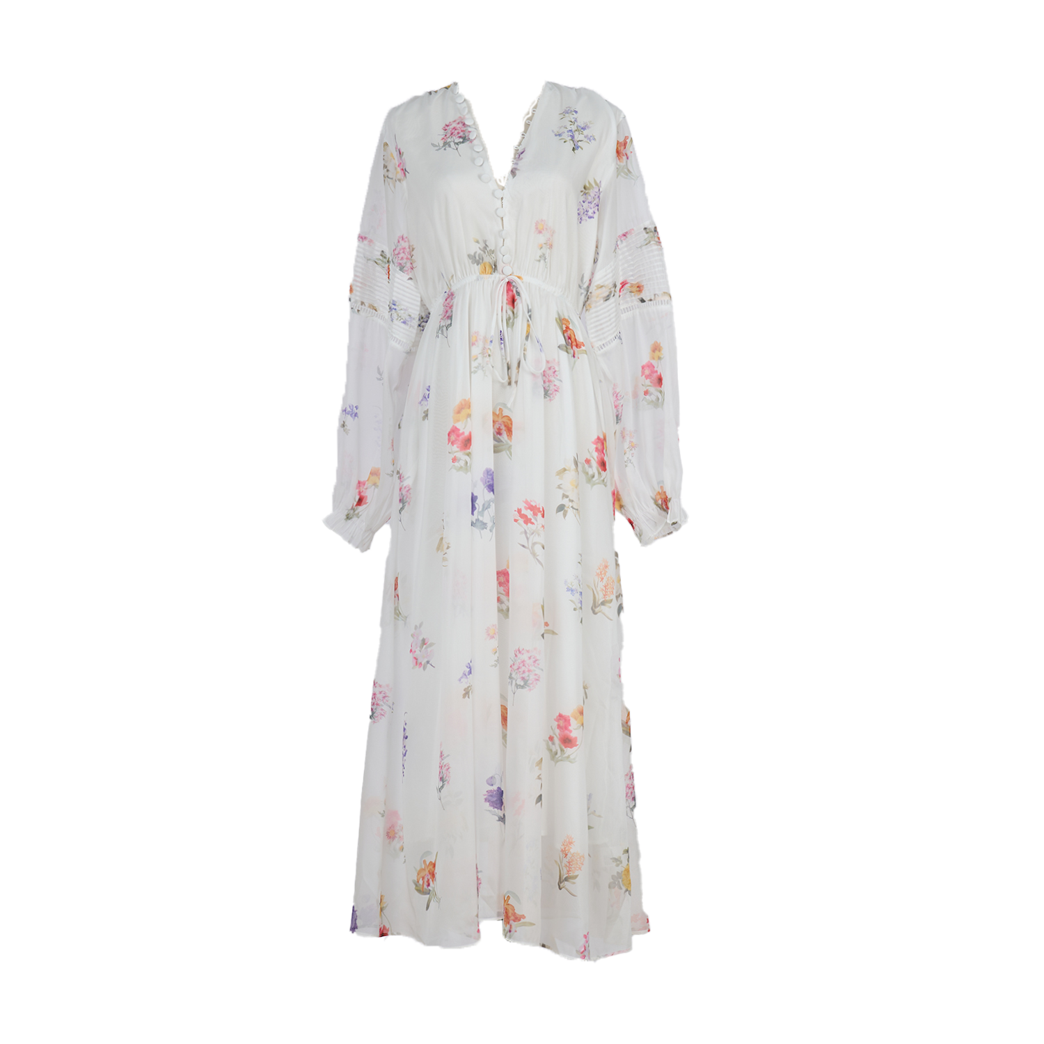 Women Country Style Long Sleeved Fitted Printed Dress That Flatters The Figure And Makes One Look Slimmer