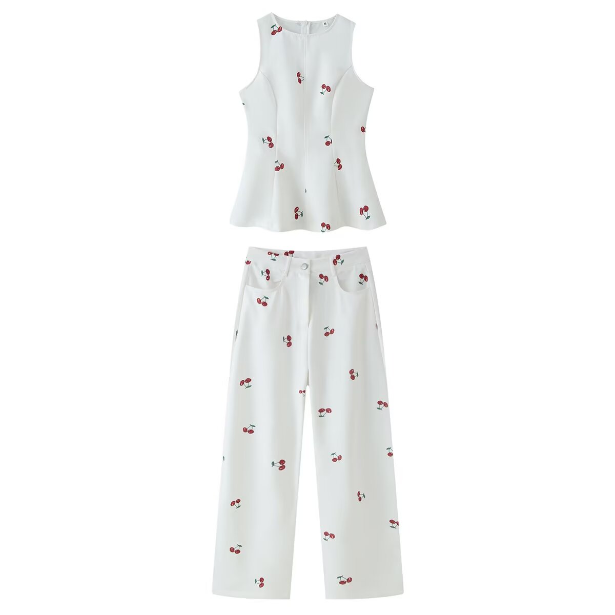 Women Summer Sleeveless Graphic Pants Set