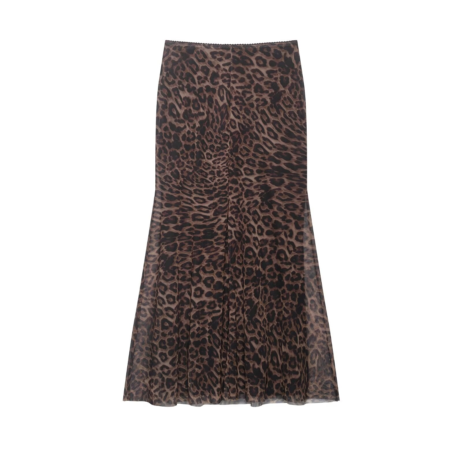 Women Clothing Summer Leopard Print Silk Net Sling Silk Net Skirt