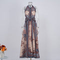 Women Printed Halter Neck One Piece Dress