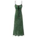 Women Clothing Summer Vintage Floral Slim Fit Long Strap Dress