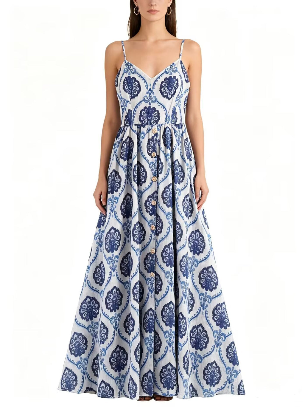 Women Clothing Summer French Vacation Loose Strap Dress