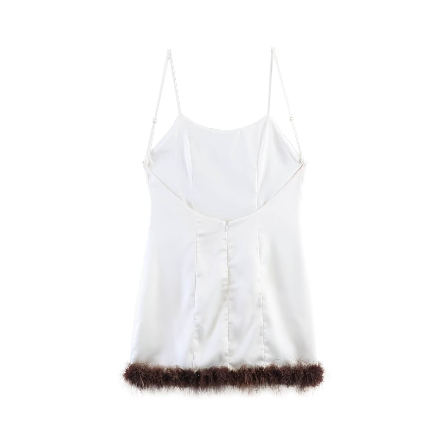 Women Clothing Western Classic All Match Furry Splicing Sling Dress