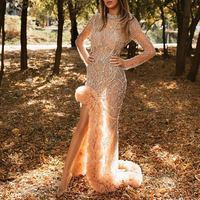 Women Dress Sexy Cocktail Elegant Mesh Long Fish Tail Evening Dress Women