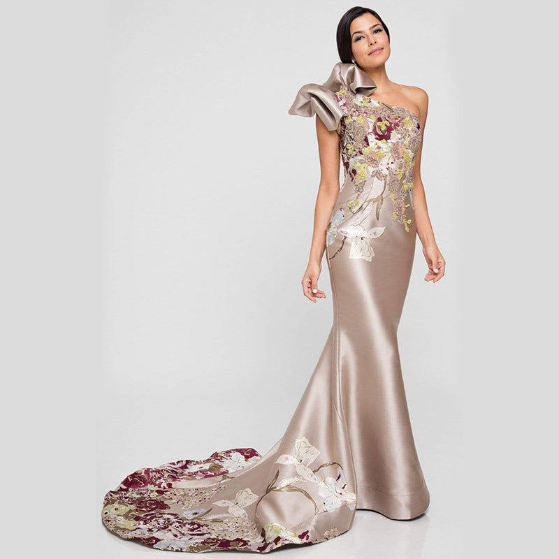 Dress Women Clothing Cocktail Women Annual Meeting Embroidery Formal Dress