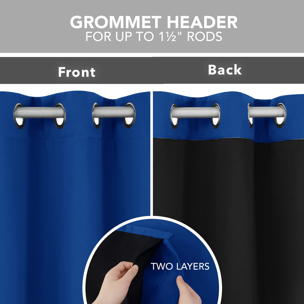 2-Layer Thermal Blackout Curtains, Tan, 52x72 Inch