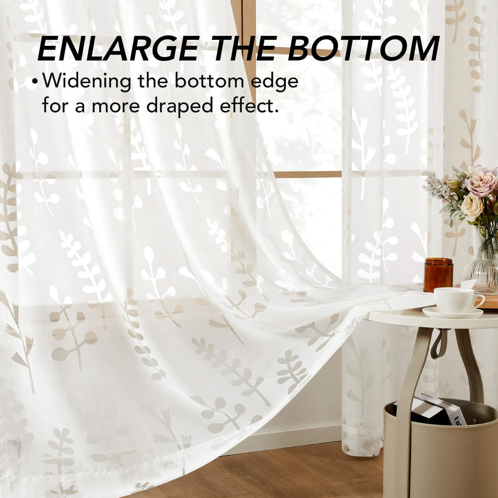 Sheer Grommet Curtains with Summer Flowers