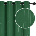 Room Darkening Curtains with Line Foil Print, Navy Blue, 2 Panels