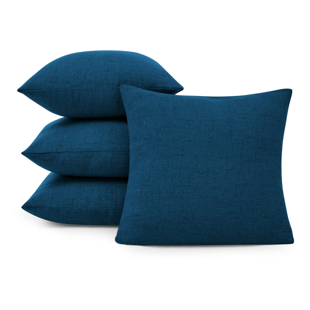 Decorative Linen Throw Pillow Covers, 18x18 Inch, 4 PCS