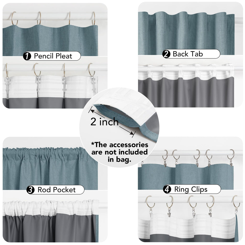 100% Blackout Pinch Pleat Curtains, Cream, 2 Panels